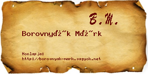 Borovnyák Márk névjegykártya